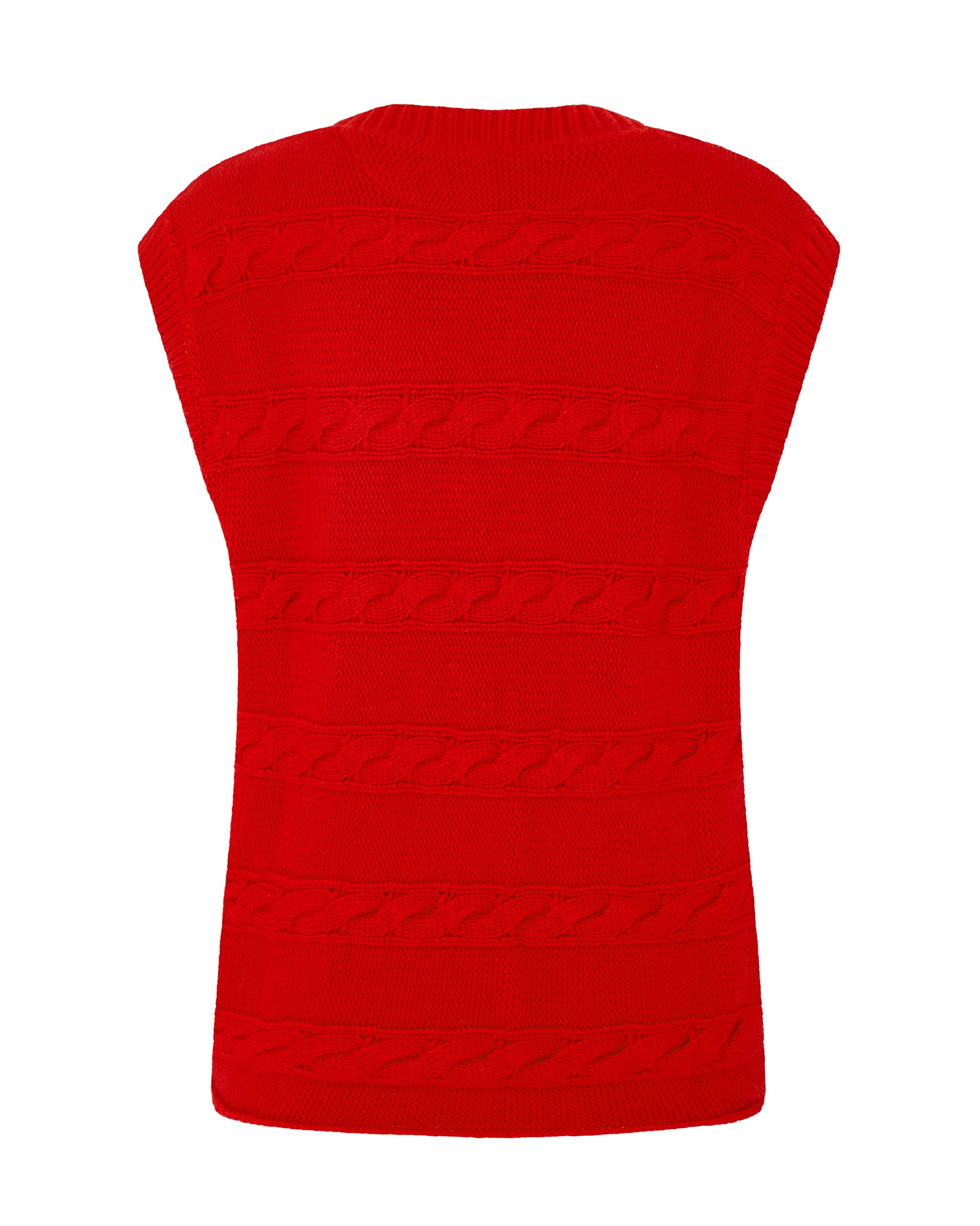 Pace Button Vest Cherry Red