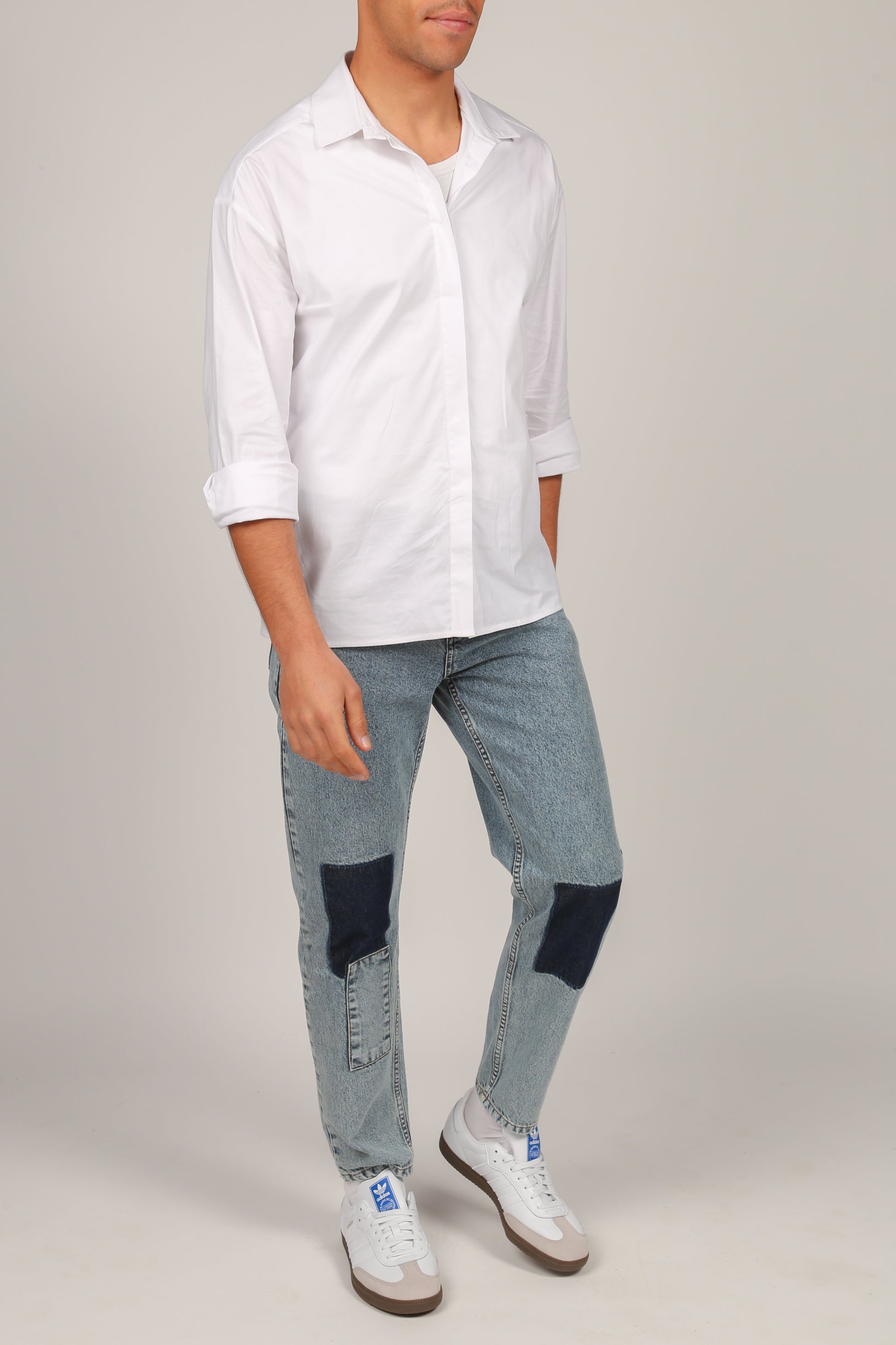 Box Fit Long Sleeve White Shirt