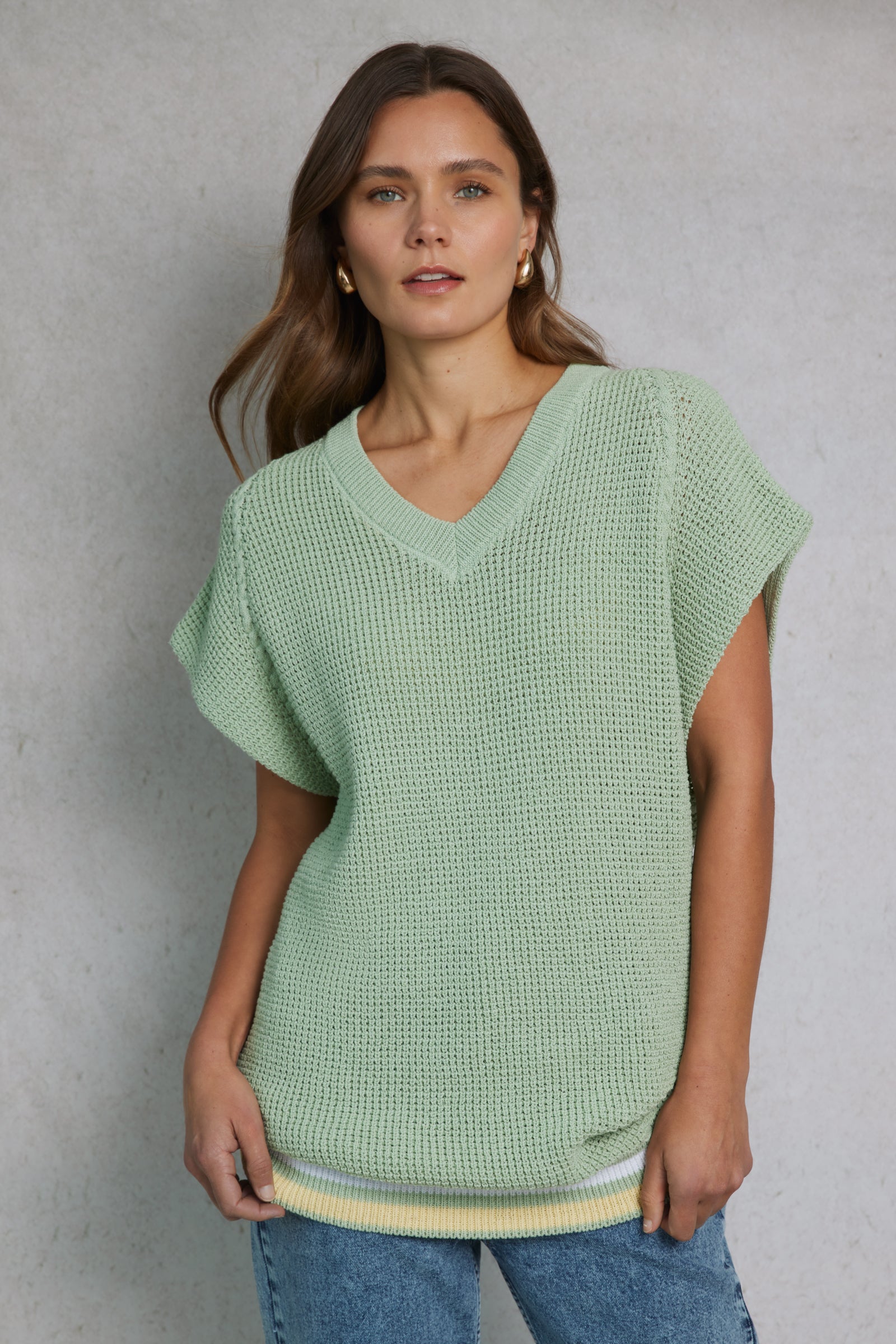 Knitted Tank Light Green