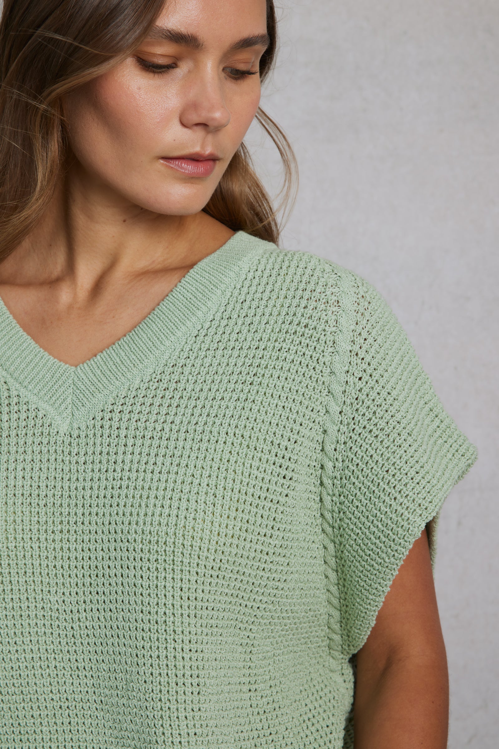 Knitted Tank Light Green