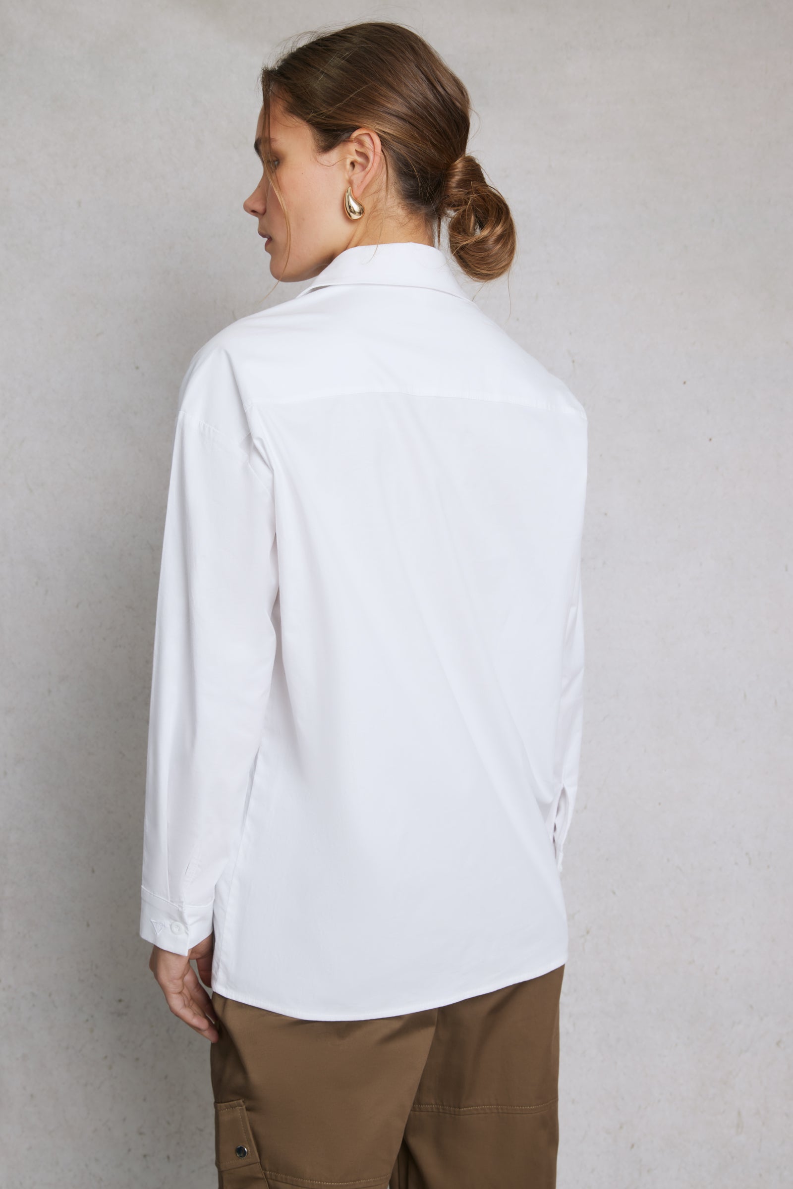 Box Fit Long Sleeve White Shirt