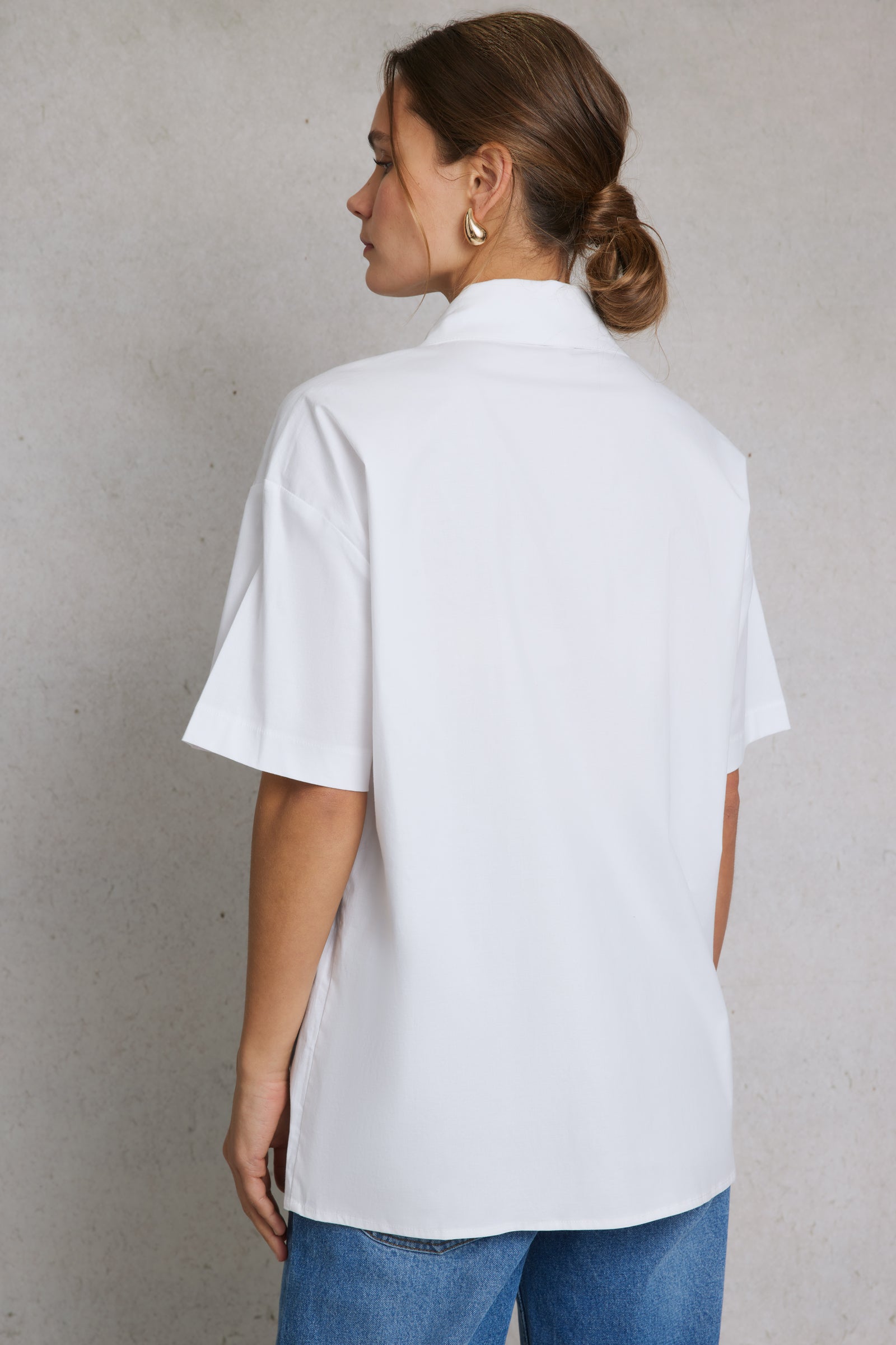 Revere Box Collar Shirt White