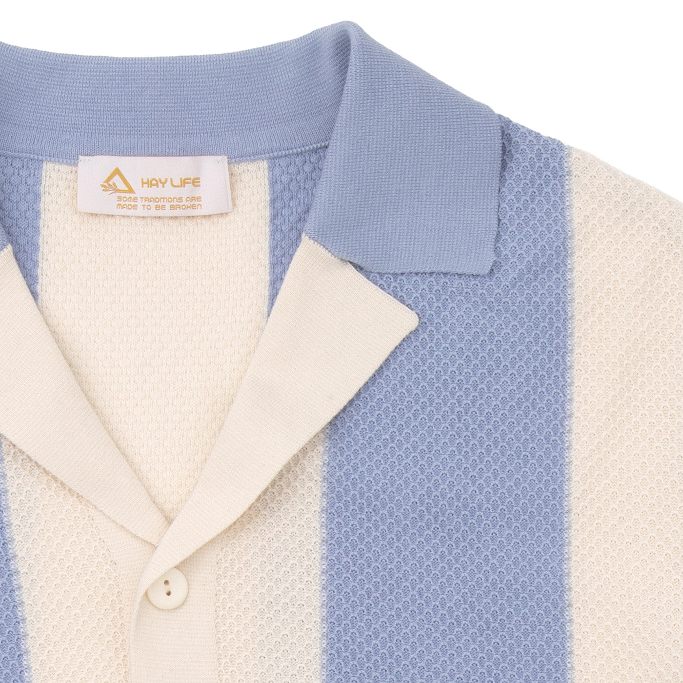 Striped Knit Shirt Light Blue