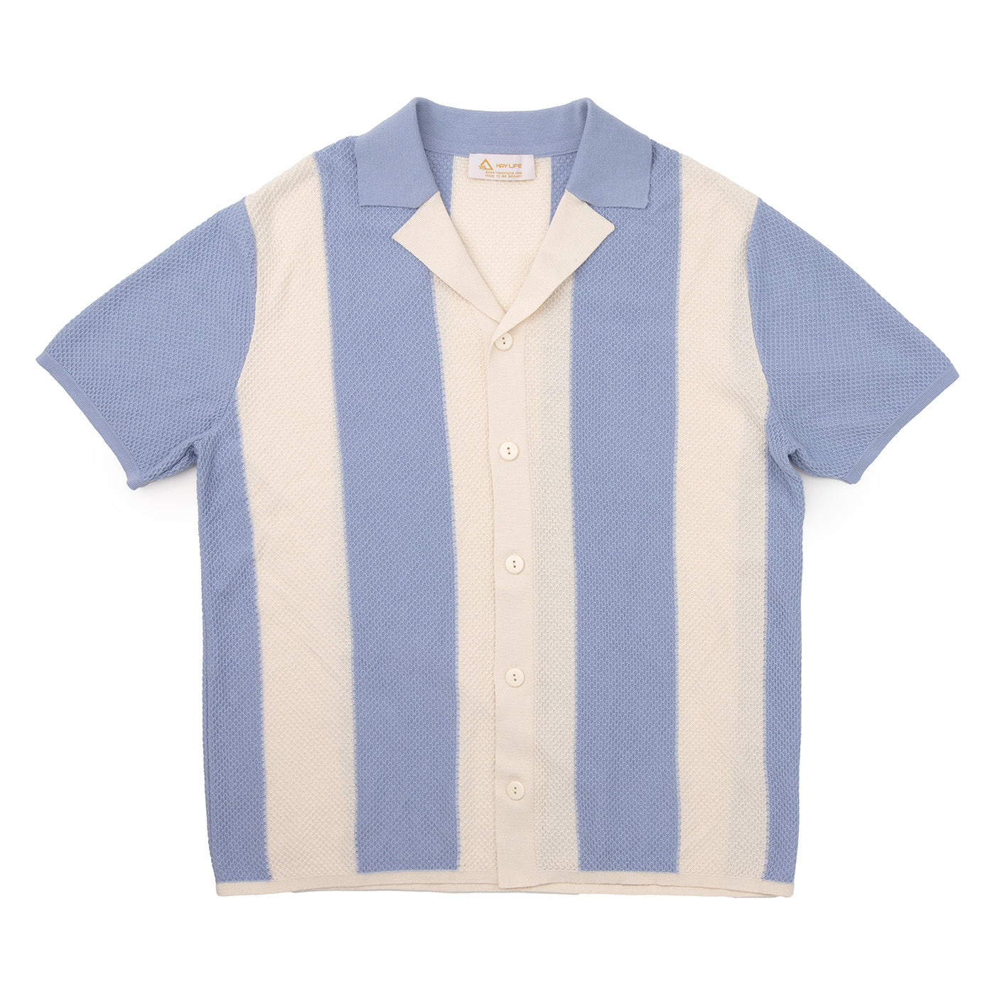 Striped Knit Shirt Light Blue