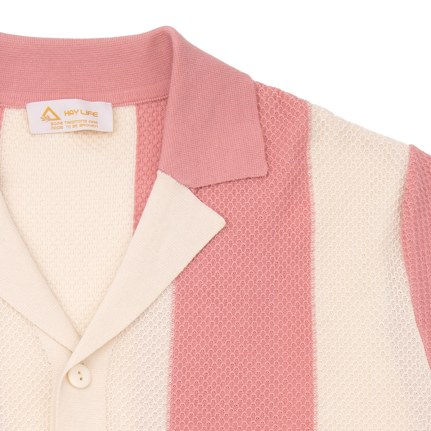 Striped Knit Shirt Pink