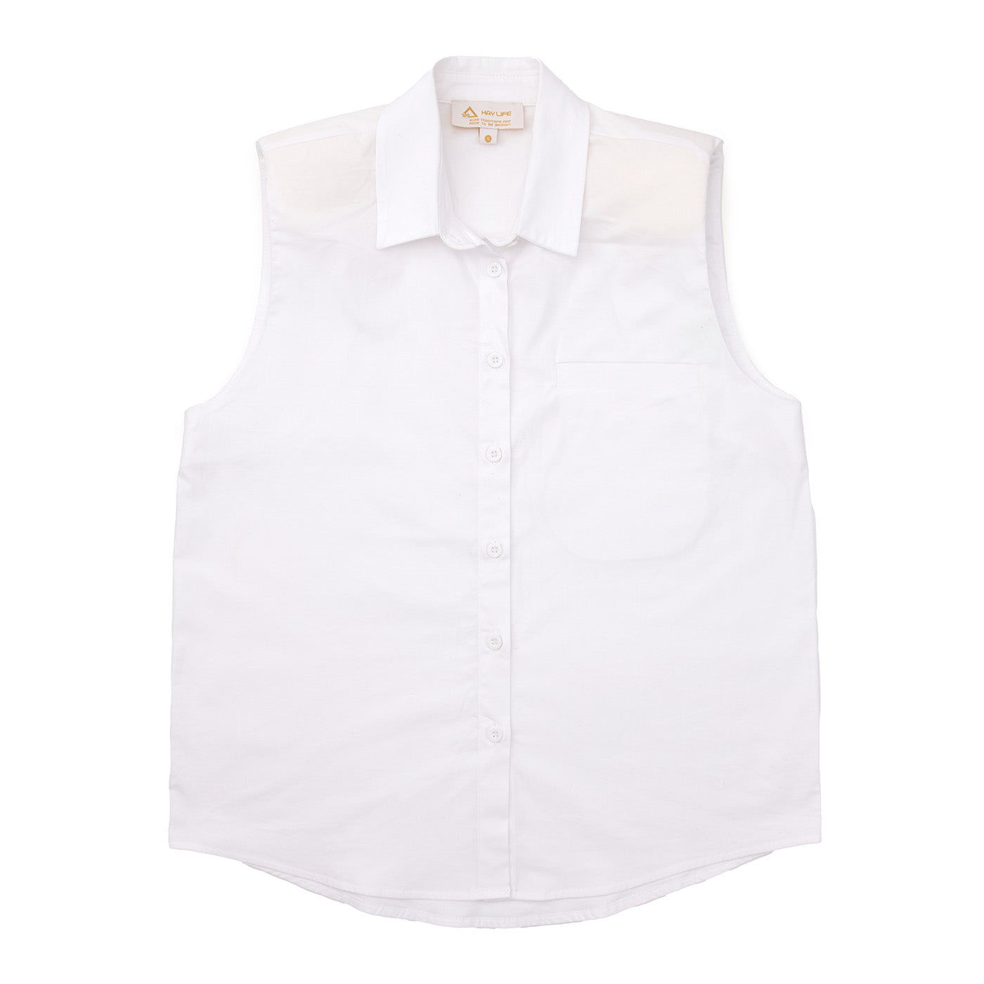 Sleeveless White Shirt