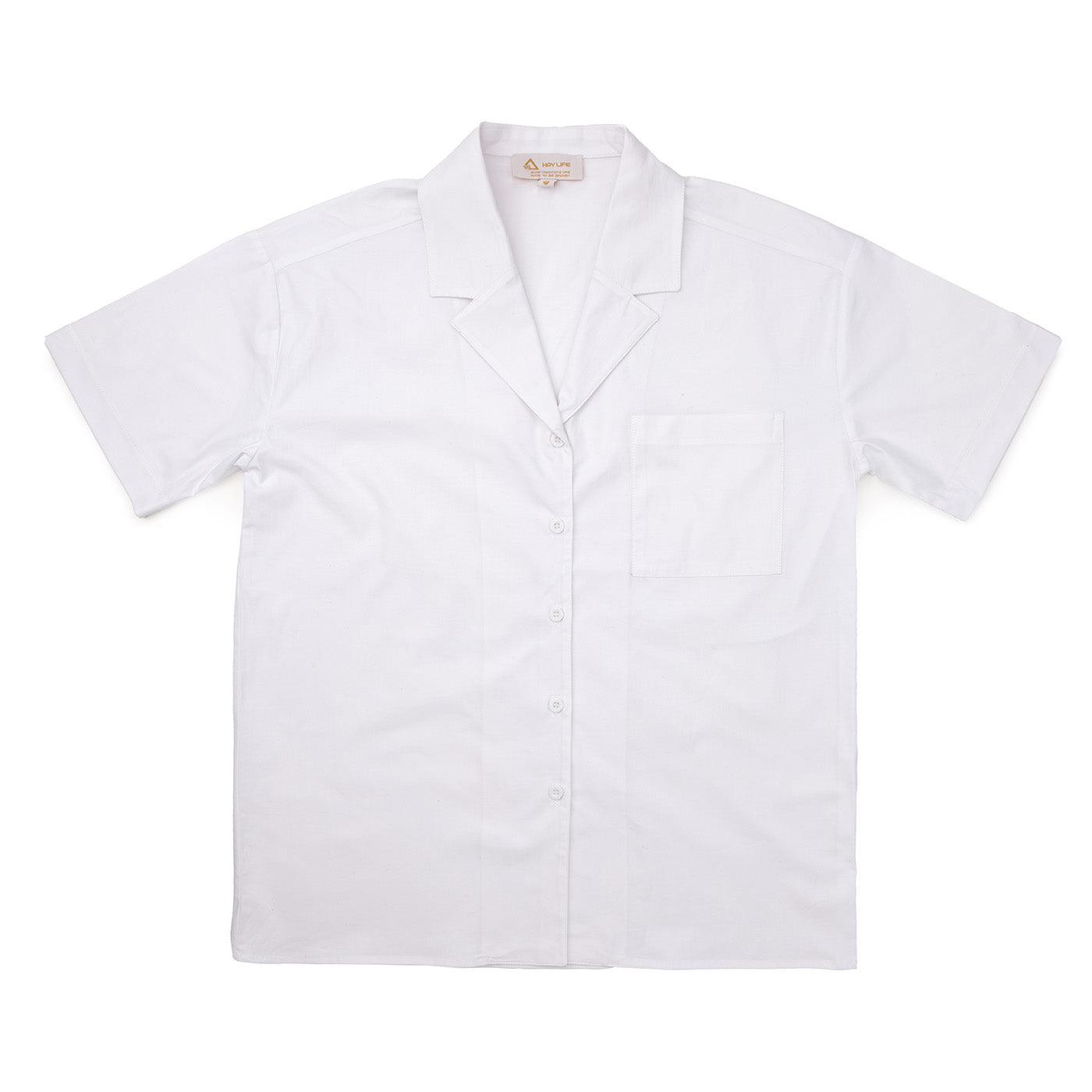 Revere Box Collar Shirt White