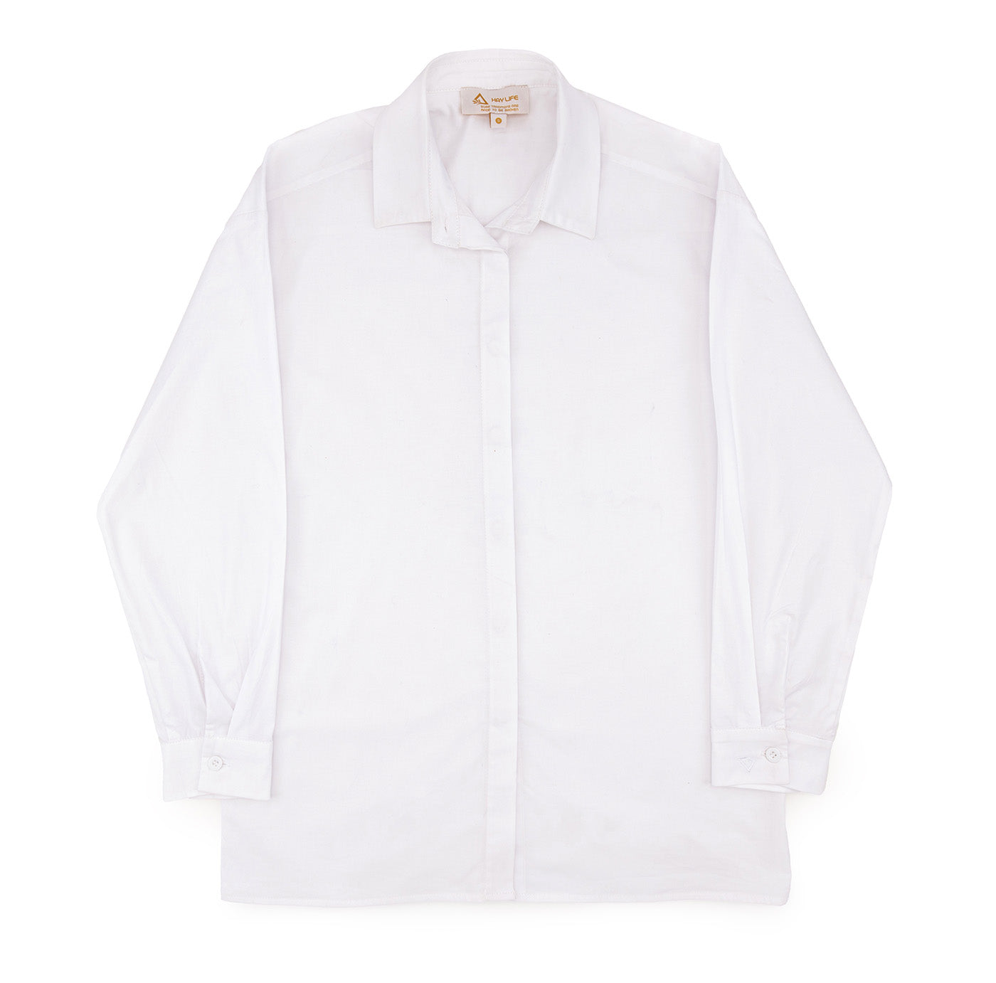 Box Fit Long Sleeve White Shirt