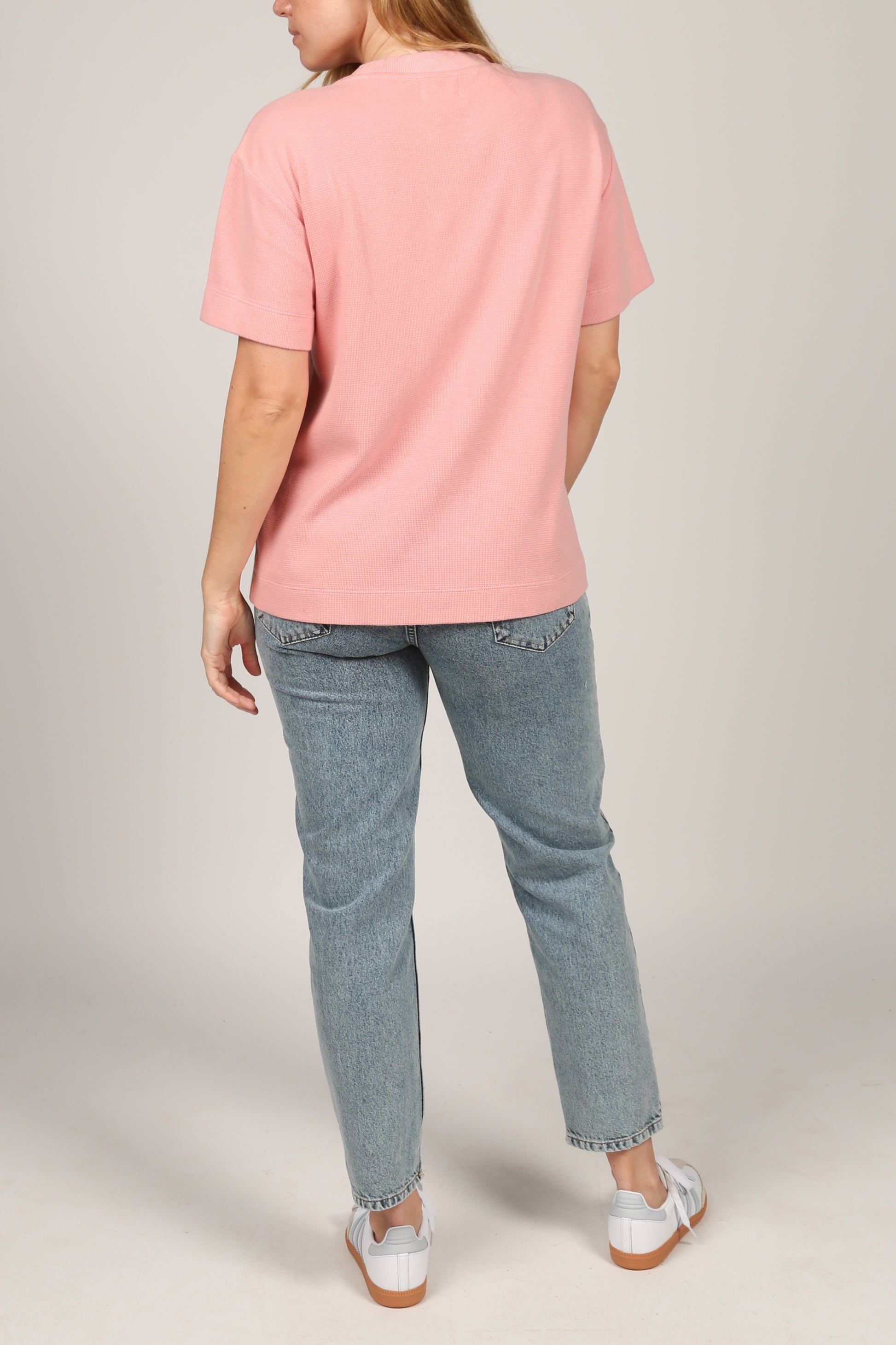 Waffle Boxy Tee Pink