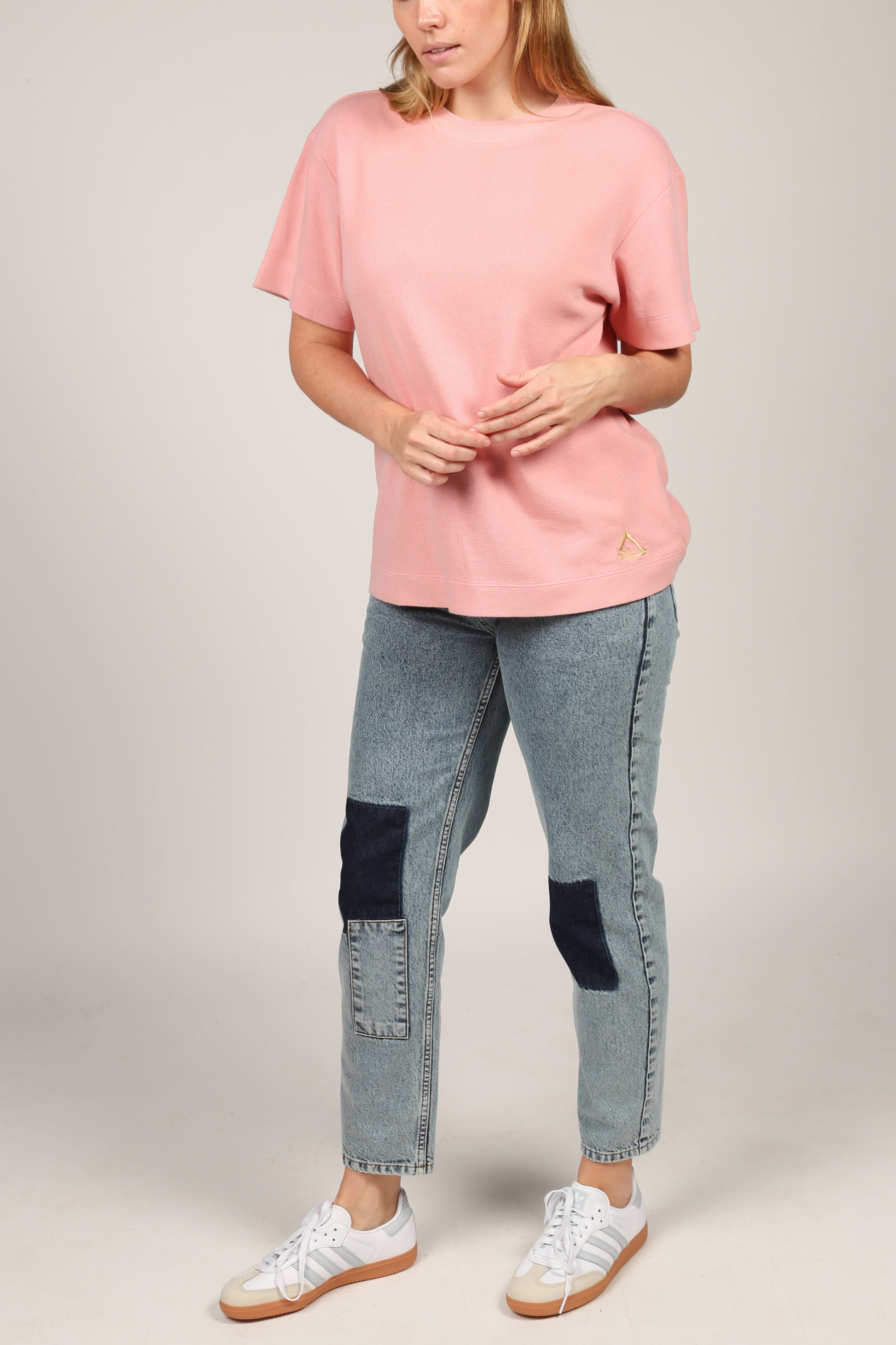 Waffle Boxy Tee Pink