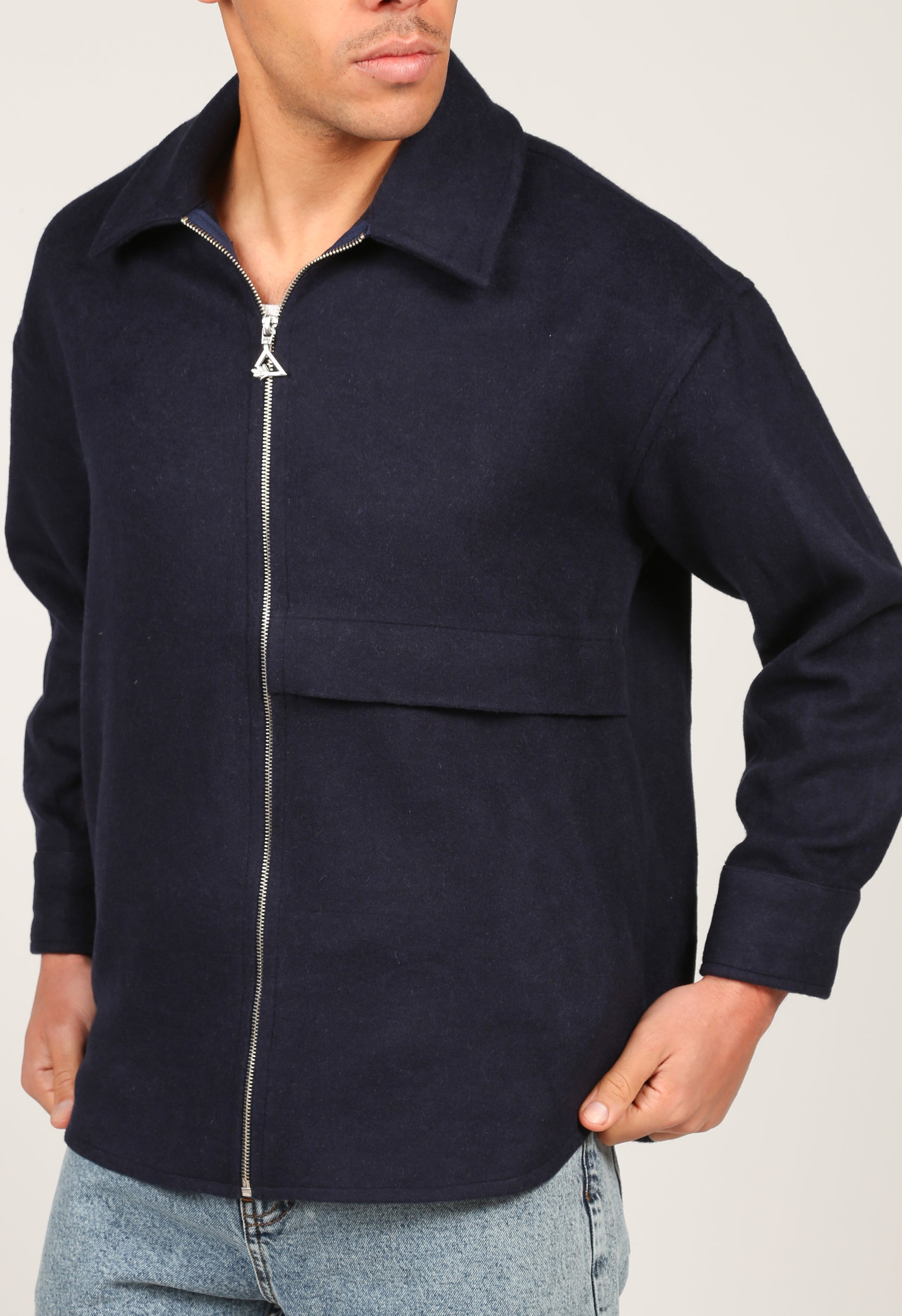 Zip Through Jacket Navy