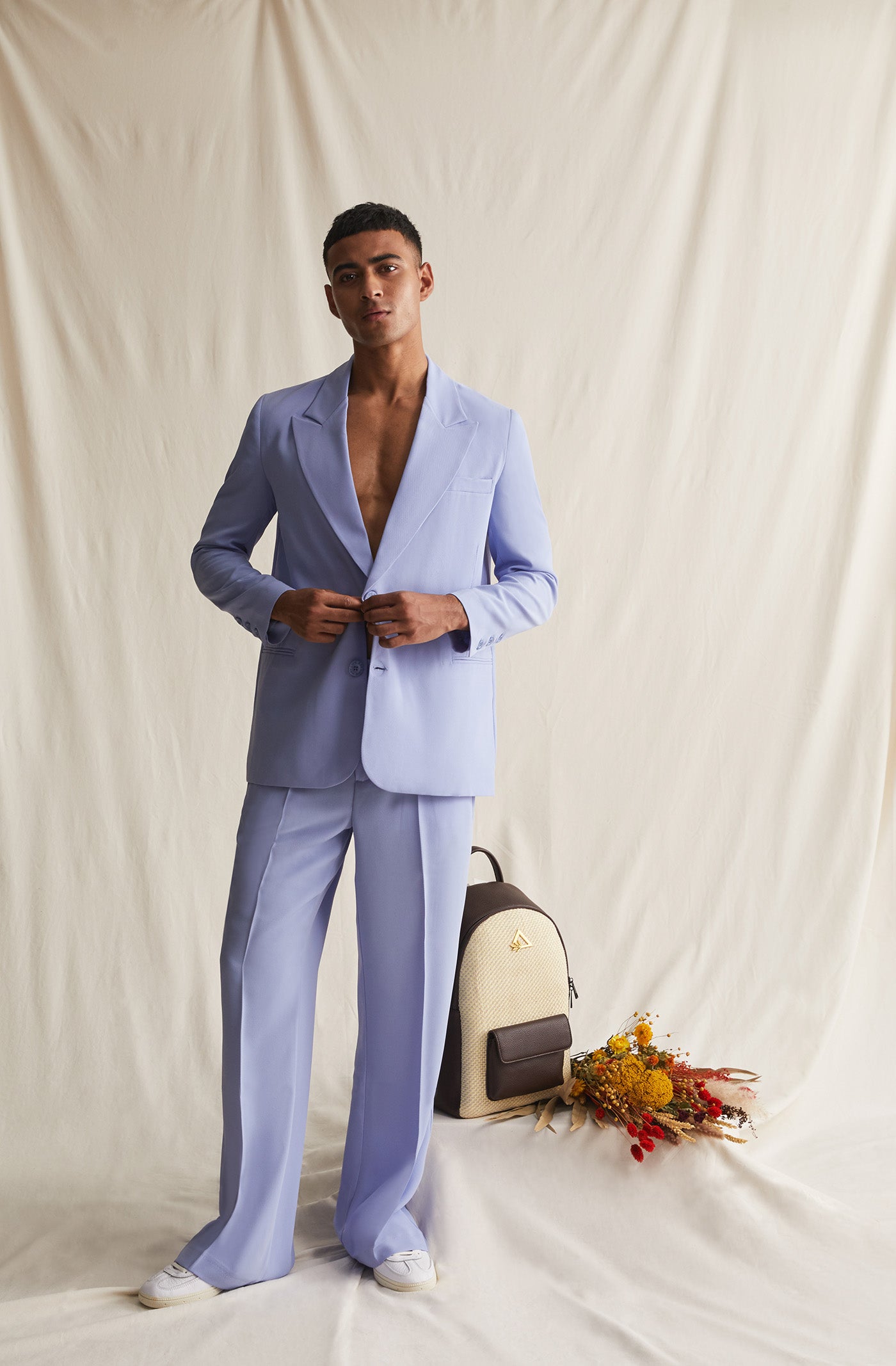 Tailored Trousers Light Blue