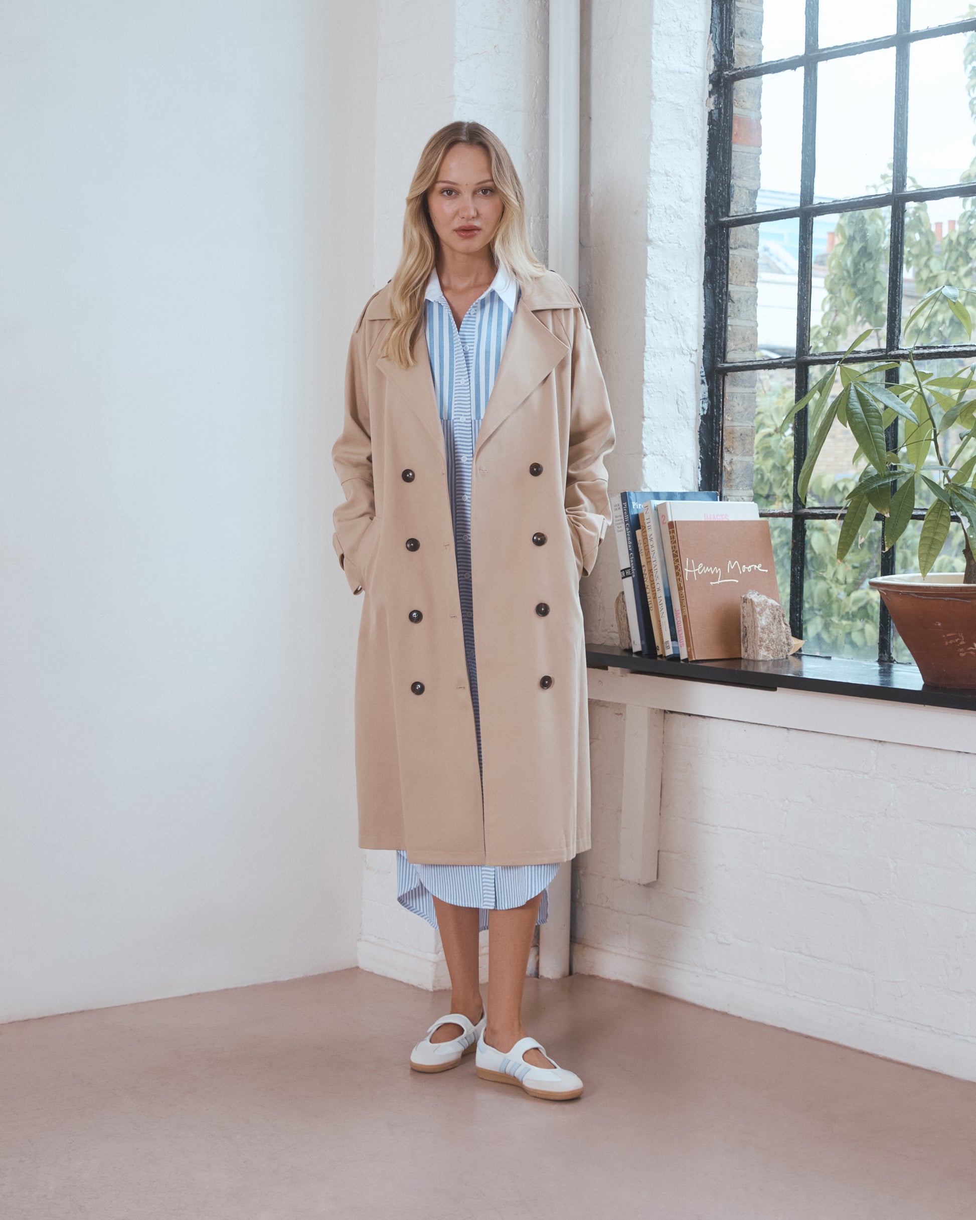Reed Mixed Stripe Shirt Dress