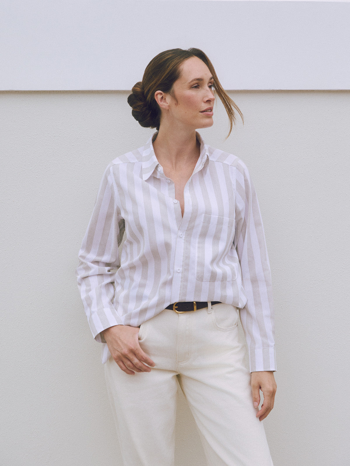 Yapp Stripe Shirt Natural / White